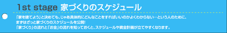 1st stage〔家づくりのスケジュール〕