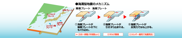 海溝型地震のメカニズム